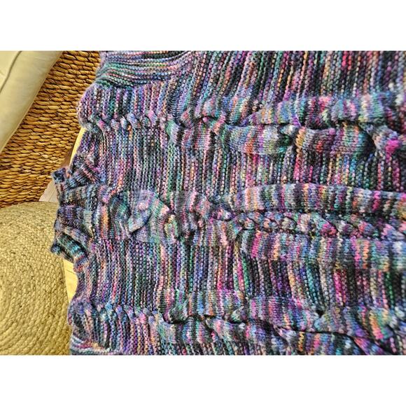 Handmade Cotton Silk Blend Cableknit Sweater Vintage Multicolor NWT - Picture 15 of 15